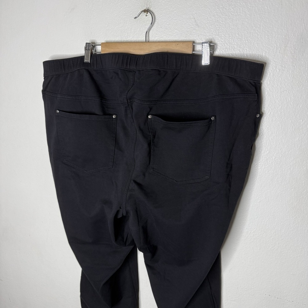 New Avenue Black Jean Knit Pull On Pants Pockets Women's 26/28 Petite - Picture 5 of 10